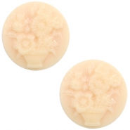 Cabochon Basic Camee 20mm Blumenstrauss Light peach-beige