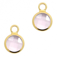 Anhänger Kristallglas 8mm Pink crystal-gold