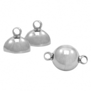 Stainless Steel - Rostfrei Stahl Schmuckzubehör Magnetverschluss Ball 8mm Antik silber