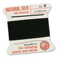 Griffin bead cord natural silk &Oslash;0.8mm Black