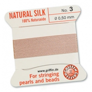 Griffin bead cord natural silk &Oslash;0.5mm Light pink