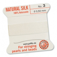 Griffin bead cord natural silk &Oslash;0.5mm White