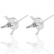 925 Silber Zubeh&ouml;r Ohrstecker mit Fassung f&uuml;r Swarovski SS29 (6mm) Silber