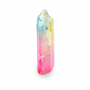 Naturstein Anhänger Quarz Rainbow pink AB