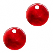 Resin Anhänger rund 12mm Cherry red