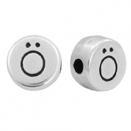 Metall Perlen Buchstabe DQ Ö Antik silber (Nickelfrei)