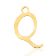 Stainless Steel - Rostfrei Stahl Anhänger Initial Q Gold