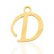 Stainless Steel - Rostfrei Stahl Anhänger Initial D Gold