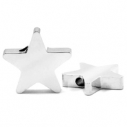 Stainless Steel - Rostfrei Stahl Perlen Stern Silber