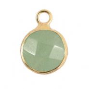 Naturstein Anhänger 16mm Light green-gold