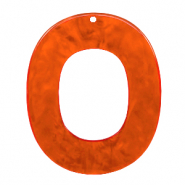 Resin Anhänger Oval 48x40mm Tangerine tango orange