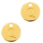 Metall Anhänger DQ Initiale Q Gold (Nickelfrei)