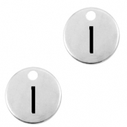 Metall Anhänger DQ Initiale I Antik silber (Nickelfrei)