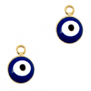 Basic Quality Metall Anhänger Nazar Auge 6mm Gold-blau