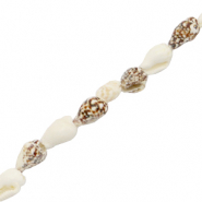 Muschel Perlen Wellhornschnecke Mixed brown-white