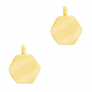 Stainless Steel - Rostfrei Stahl Anhänger Hexagon Gold