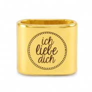 Metall Schieber DQ "ICH LIEBE DICH" Mix & Match Gold (Nickelfrei)