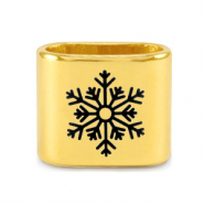 Metall Schieber DQ Schneeflocke Mix & Match Gold (Nickelfrei)