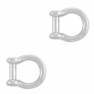 Metall Anhänger DQ Zwischenstück Ring Antik silber (Nickelfrei)