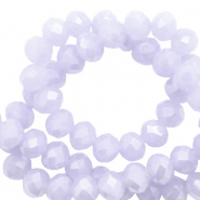 Top Glas Facett Perlen 8x6 mm rondellen Soft lavender blue-pearl shine coating