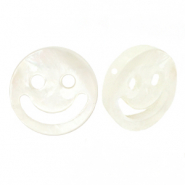 Muschel Perlen Smiley White (Naturliche Farbe Muschel)