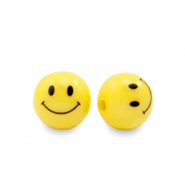 8 mm Acryl Perlen Smiley Yellow
