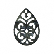 Resin Anhänger Barock Tropfen Black