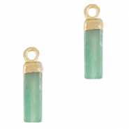 Naturstein Anhänger Tube Crysolite green-gold