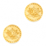 Plexx Cabochons 12mm Geburtsblume Juli-Wasserlilie Gold