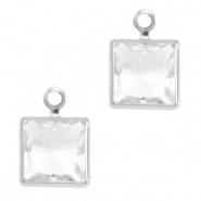 Anhänger Kristallglas Square Crystal-silver