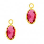 Anhänger Kristallglas Oval Ruby pink-gold