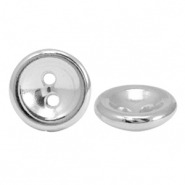 Metall Perlen DQ Knopf 10mm Antik silber (Nickelfrei)