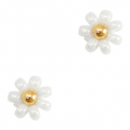 Miyuki-Perlenblume 8mm White-gold