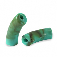 Acryl perlen Tube Turquoise marble