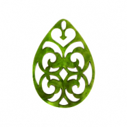 Resin Anhänger Tropfen Barock 38x27mm Guacamole green