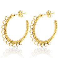 Ohrringe aus Stainless Steel - Rostfreiem Stahl Creolen 30mm Gold-white