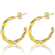 Ohrringe aus Stainless Steel - Rostfreiem Stahl Neon yellow-gold