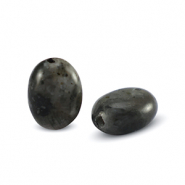 Naturstein Perlen Labradorit Oval Dark anthracite
