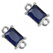 Kristallglas Zwischenst&uuml;cke Rechteck Royal blue-silver