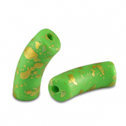 Acryl perlen Tube matt Light green-gold