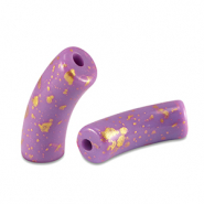 Acryl perlen Tube shiny Purple-gold