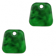 Resin Anh&auml;nger Trapez Emerald green