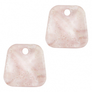 Resin Anh&auml;nger Trapez Glitzer Hortensia pink