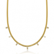 Snake Ketten aus Stainless Steel - Rostfreiem Stahl Crystal Gold-crystal