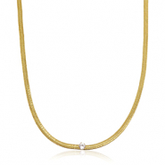 Snake Ketten aus Stainless Steel - Rostfreiem Stahl Crystal Gold-crystal