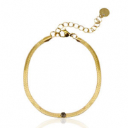 Snake Armb&auml;nder aus Stainless Steel - Rostfreiem Stahl Crystal Gold-black