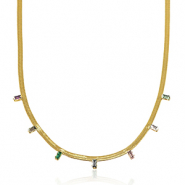 Snake Ketten aus Stainless Steel - Rostfreiem Stahl Crystal Gold-multicolour