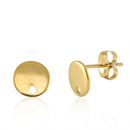 Stainless Steel - Rostfrei Stahl Schmuckzubeh&ouml;r Ohrringe / Ohrstecker mit &Ouml;se 8mm Gold