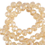 Top Glas Facett Perlen 3x2mm rondellen Marigold yellow-pearl shine coating