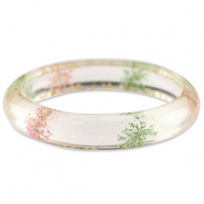Armb&auml;nder mit getrockneter Blume Light pink green-gold